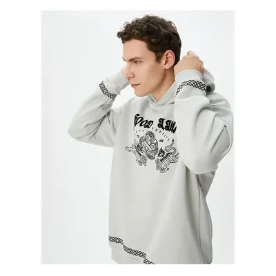 Koton Far East Printed Hoodie Comfortable Cut with Slogan