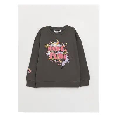 LC Waikiki Crew Neck Printed Long Sleeve Girl's Sweatshirt