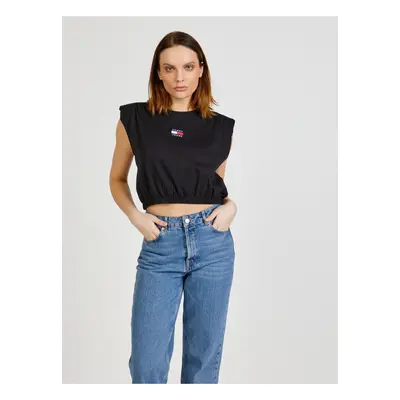 Černé dámské cropped tričko Tommy Jeans - Dámské