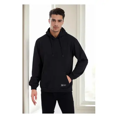 34605 Dewberry Kangaroo Pocket Hoody Mens Sweatshirt-BLACK