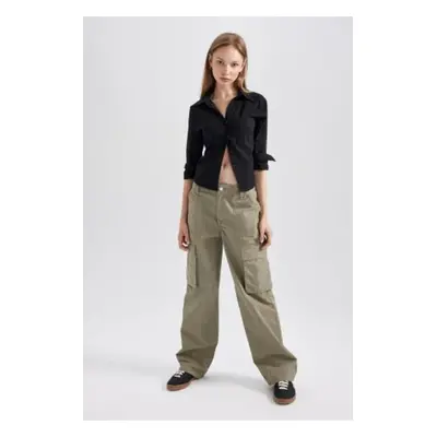 DEFACTO Straight Fit Cargo Pocket Standard Gabardine Trousers