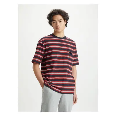 Levi&#39;s Černé pánské pruhované tričko Levi's® Stay Loose Graphic PKT T Stri - Pánské