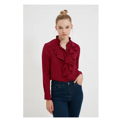 Trendyol Red Frilled Woven Shirt