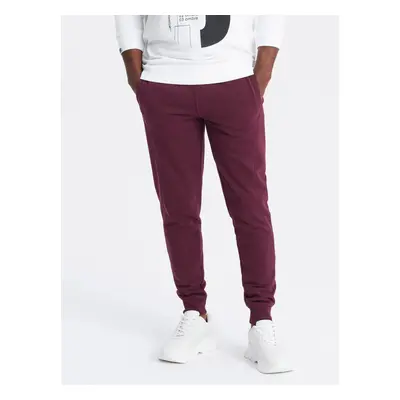 Ombre Men's BASIC cotton jogger sweatpants - maroon