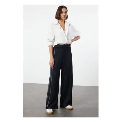 Trendyol Navy Blue Piping Detailed Wide Leg Trousers