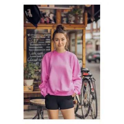 Trendyol Pink Oversize/Relaxed Fit Basic Crew Neck Thick/Polar inside Knitted Sweatshirt