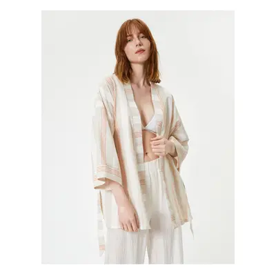 Koton Loose Fit Kimono Wide Sleeves Belted