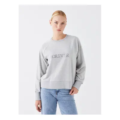 LC Waikiki Crew Neck Printed Long Sleeve Oversize Women's Sweatshirt