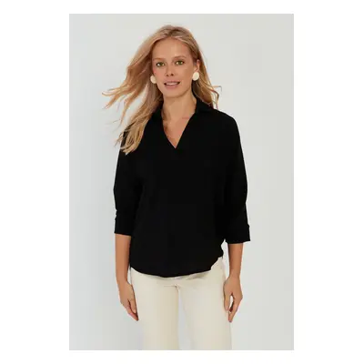 Cool & Sexy Women's Black Bat Sleeve Blouse