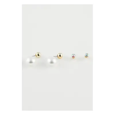 DEFACTO Women's 2-Piece Pearl Earrings