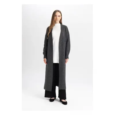 DEFACTO Regular Fit Basic Plain Long Knitted Cardigan