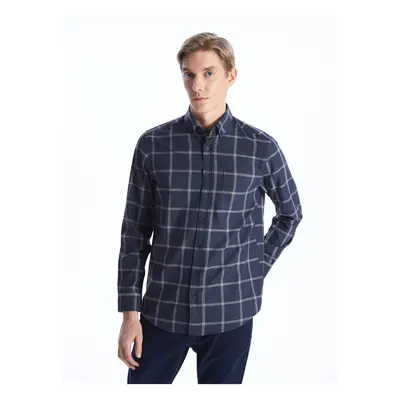 LC Waikiki Regular Fit Long Sleeve Plaid Gabardine Men's Shirt