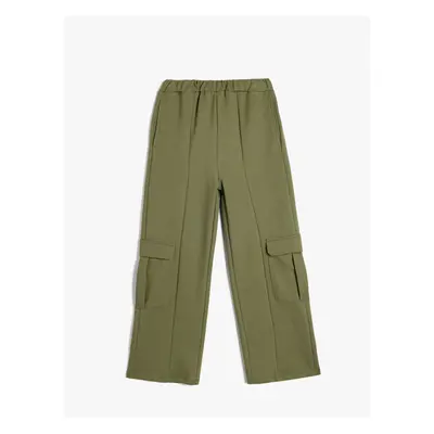 Koton Cargo Pants Wide Leg Cotton with Elastic Waist