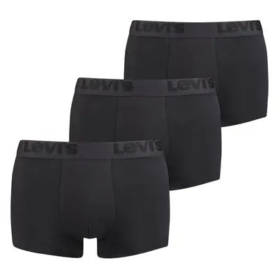 3PACK pánské boxerky Levis černé