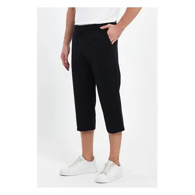 92406 Dewberry Adjustable Elastic Waist Mens Capri-BLACK