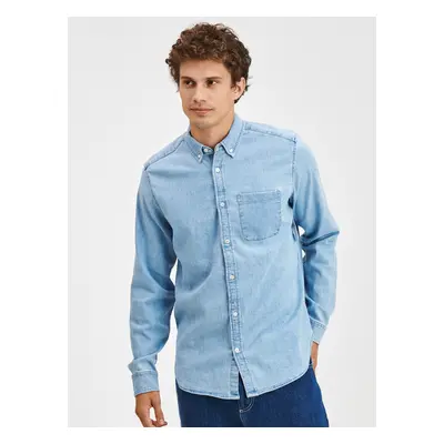 Modrá pánská džínová košile denim shirt GAP