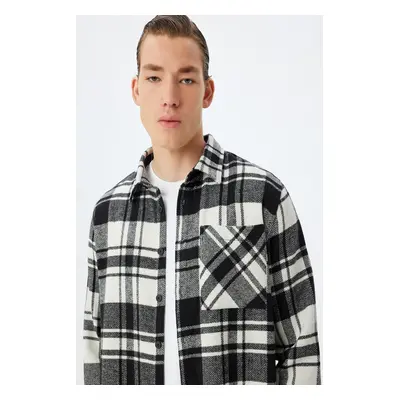 Koton Lumberjack Shirt Long Sleeve Winter Pocket Detail Cotton Blend