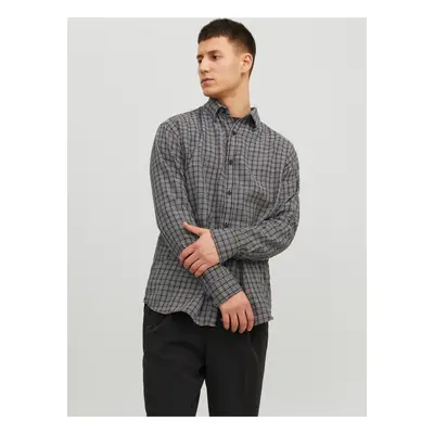 Černá pánská kostkovaná košile Jack & Jones Gracia - Pánské