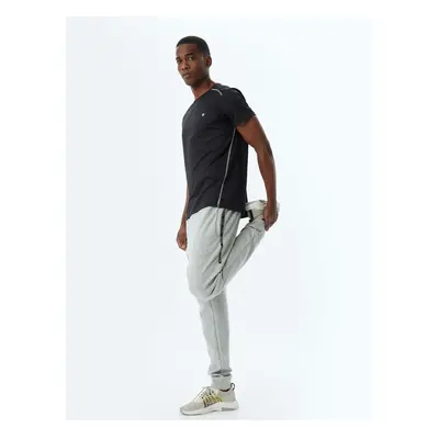 Koton Sports Sweatpants Jogger Waist Lace-Up Scuba Fabric Striped Detailed Pocket Cotton Blend