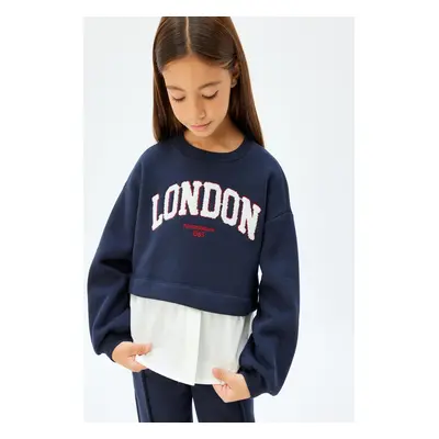 Koton Navy Blue Girl's Sweatshirt