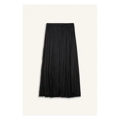 DEFACTO A Cut Basic Plain Satin Maxi Skirt