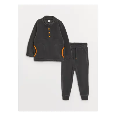 LC Waikiki Stand-up Collar Long Sleeve Fleece Baby Boy Sweatshirt and Tracksuit Bottom 2-Piece S