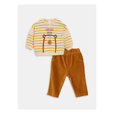 LC Waikiki Crew Neck Long Sleeve Baby Boy Sweatshirt and Trousers 2-Piece Set