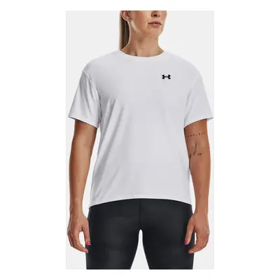 Under Armour Tričko UA Esential Cttn Stretch Tee-WHT - Dámské