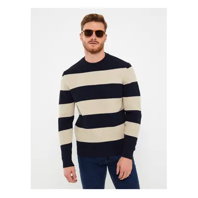 LC Waikiki Crew Neck Long Sleeve Striped Men's Knitwear Sweater