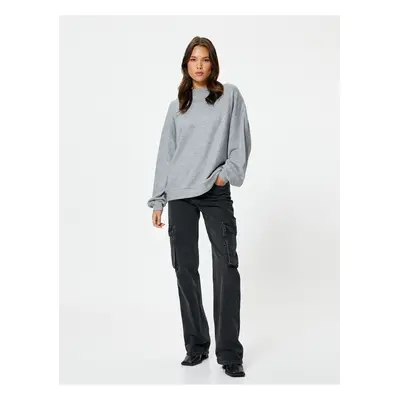 Koton Oversize Sweatshirt Crew Neck Balloon Sleeve