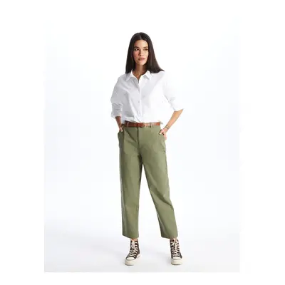 LC Waikiki Belted Waist Carrot Cut Women's Trousers