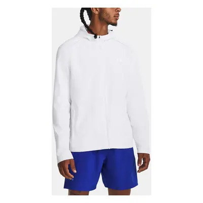 Under Armour Bunda UA STORM RUN HOODED JACKET-WHT - Pánské