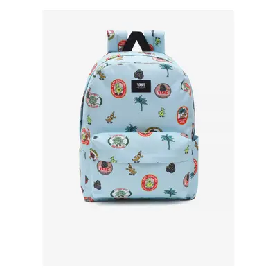 Světle modrý pánský vzorovaný batoh VANS MN OLD SKOOL IIII BACKPACK - Pánské