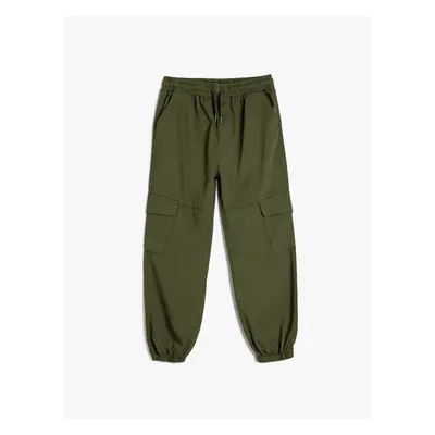 Koton Cargo Jogger Pants with Pockets and Tie Waist