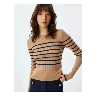 Koton Navy Blue Striped Women's Sweater