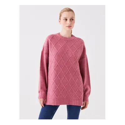 LC Waikiki Lcw Crew Neck Self-Patterned Long Sleeve Women's Knitwear Tunic