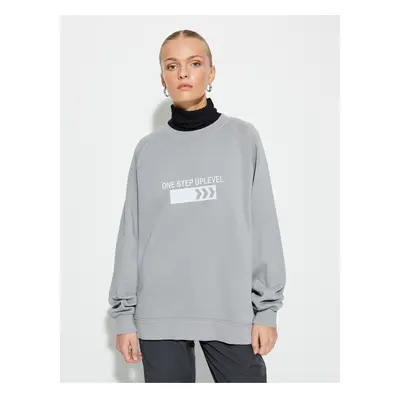 Koton Crew Neck Sweatshirt Printed Ribbed