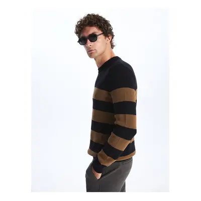 LC Waikiki Crew Neck Long Sleeve Striped Men's Knitwear Sweater