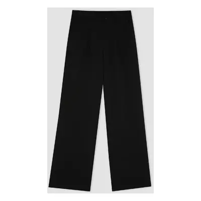 DEFACTO Classic Pants Wide Leg Wide Leg Basic Straight Double Pocket High Waist Standard Length