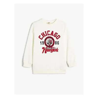 Koton Raised Long Sleeve City Printed Sweatshirt