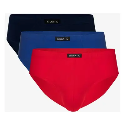 Klasické pánské slipy ATLANTIC 3Pack - tmavě modré/modré/červené