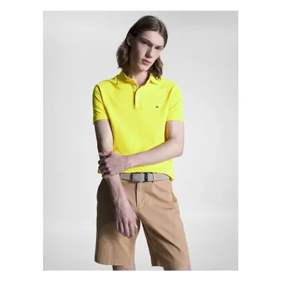 Žluté pánské polo tričko Tommy Hilfiger Slim Polo - Pánské