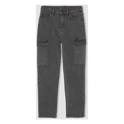 DEFACTO Boy Cargo Fit Straight Leg Jean Pants