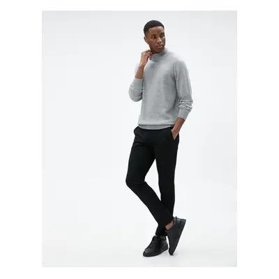 Koton Half Turtleneck Sweater Knitwear Textured Slim Fit Long Sleeve