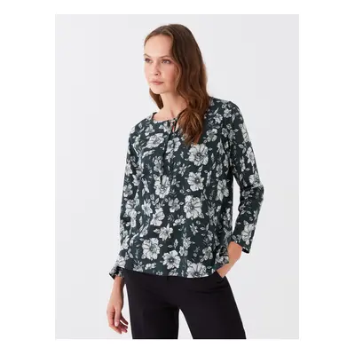 LC Waikiki Tie Collar Patterned Long Sleeve Women's Blouse