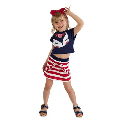 Denokids Fox Frilly Girl Child Crop Top Skirt Suit