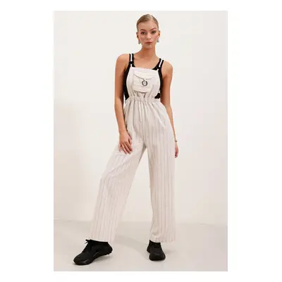 Bigdart Strap Jumpsuit - Cream