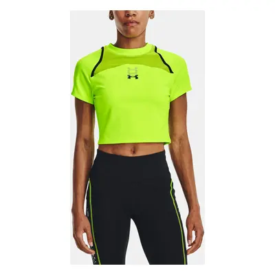 Under Armour Tričko UA Run Anywhere Crop SS-GRN - Dámské