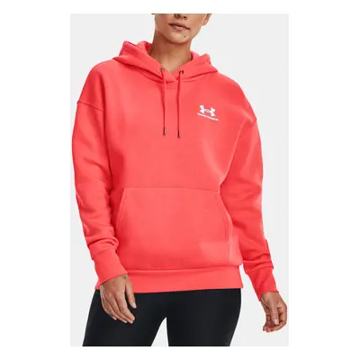 Under Armour Mikina Essential Fleece Hoodie-RED - Dámské