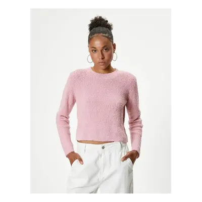 Koton Crew Neck Knitted Sweater Soft Texture Long Sleeve